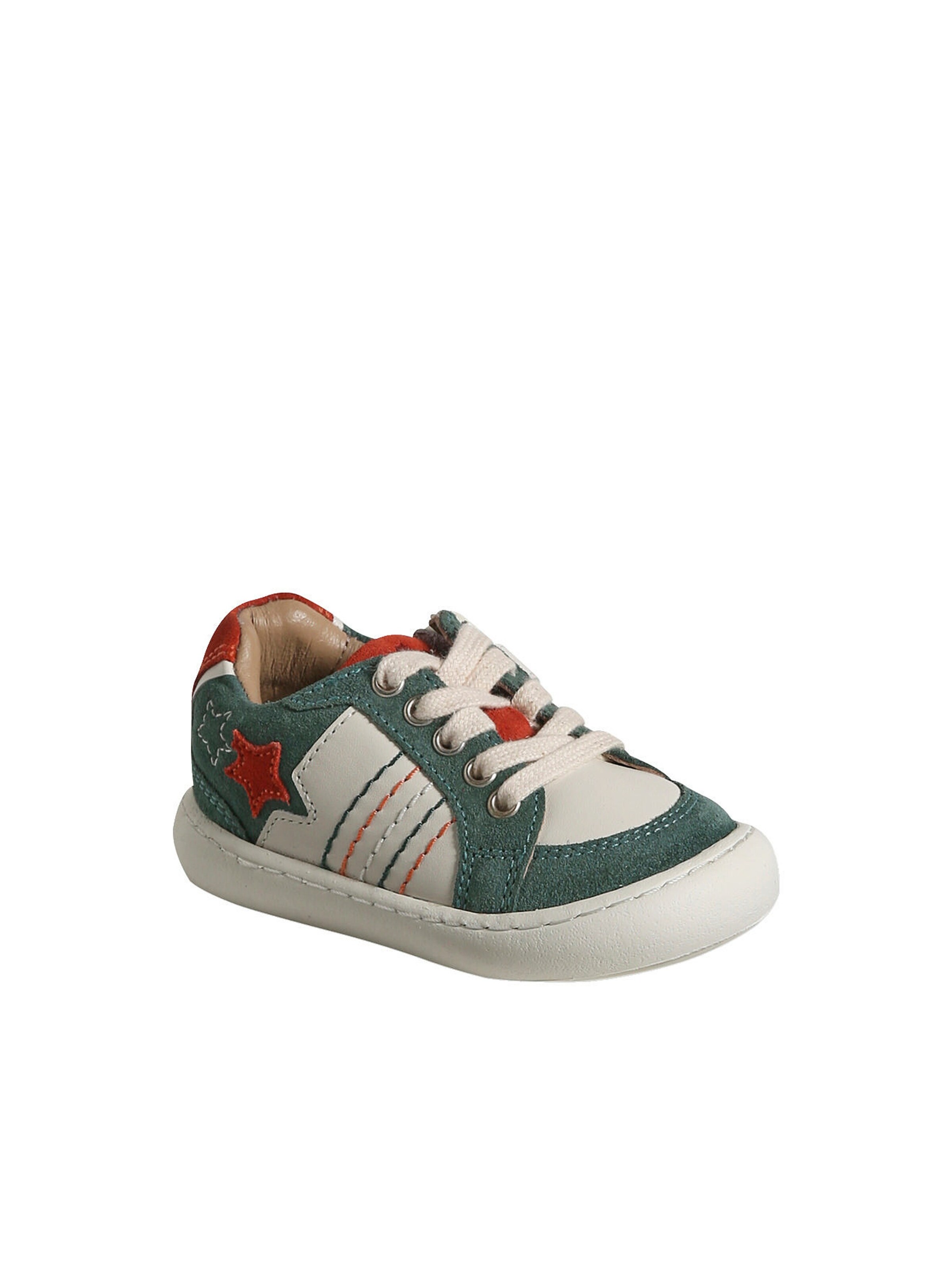 Vertbaudet Baby Sneakers mit Reißverschluss creme/grün