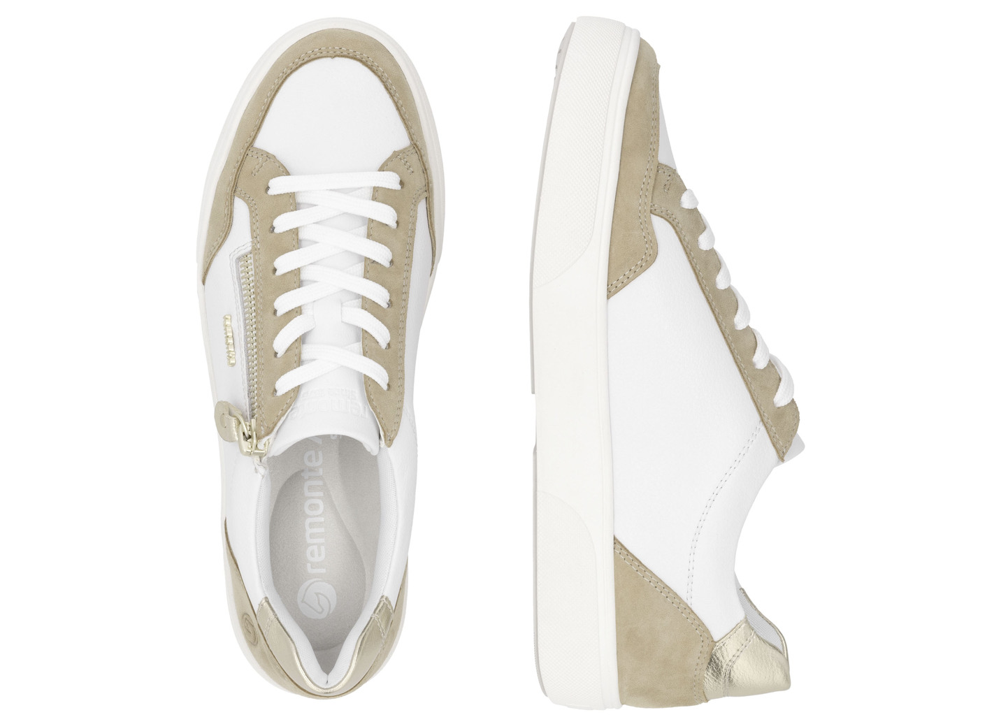 Remonte Sneaker aus Nappa- und Veloursleder mit Metallic-Besatz