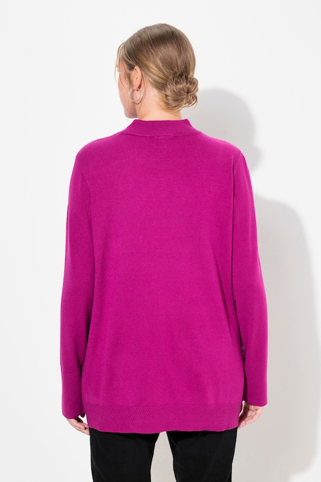 Pullover, Stehkragen, Langarm, Rippbündchen