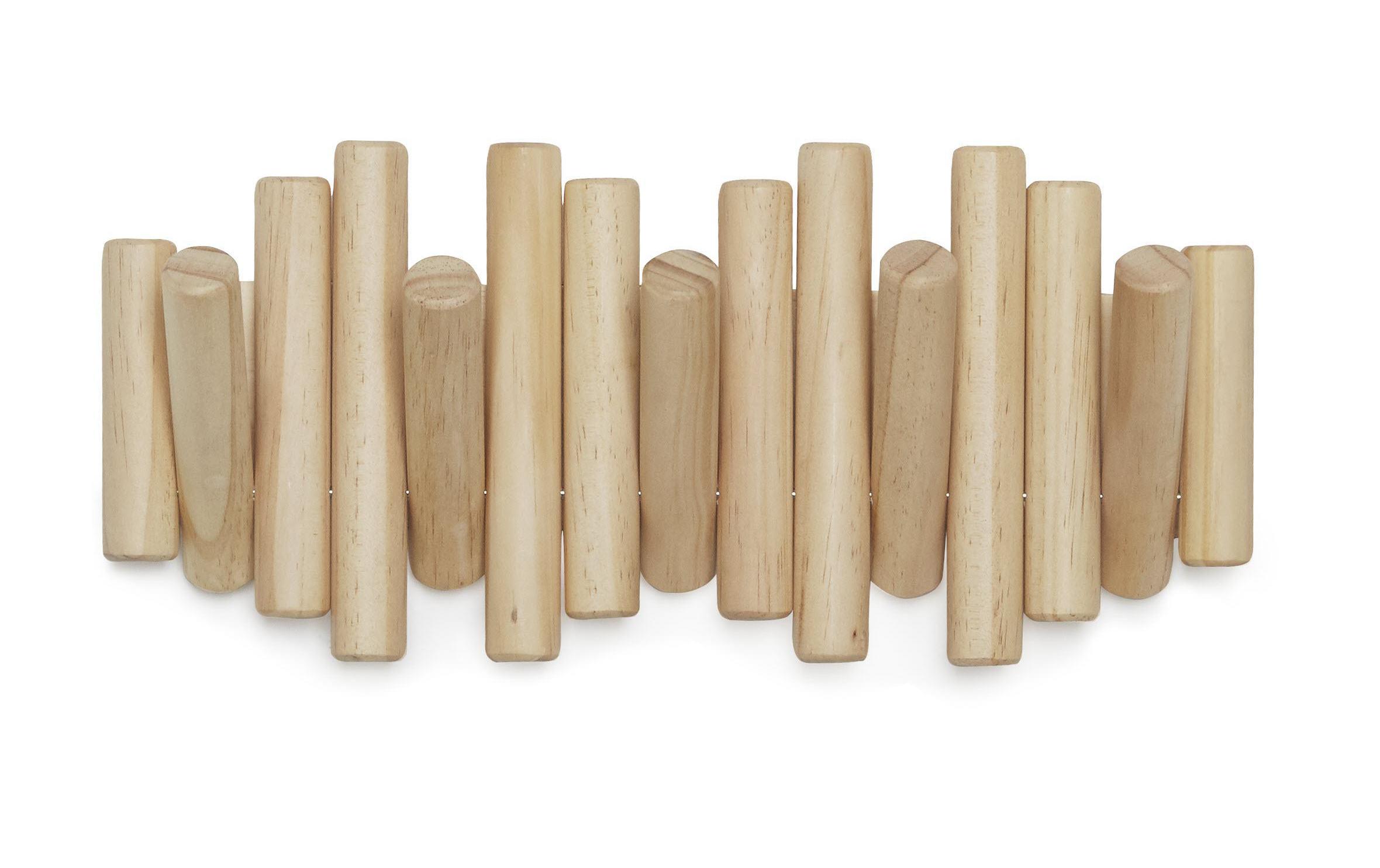 Wandgarderobe Picket 38 cm, NatureGarderobenleiste mit 5 Haken