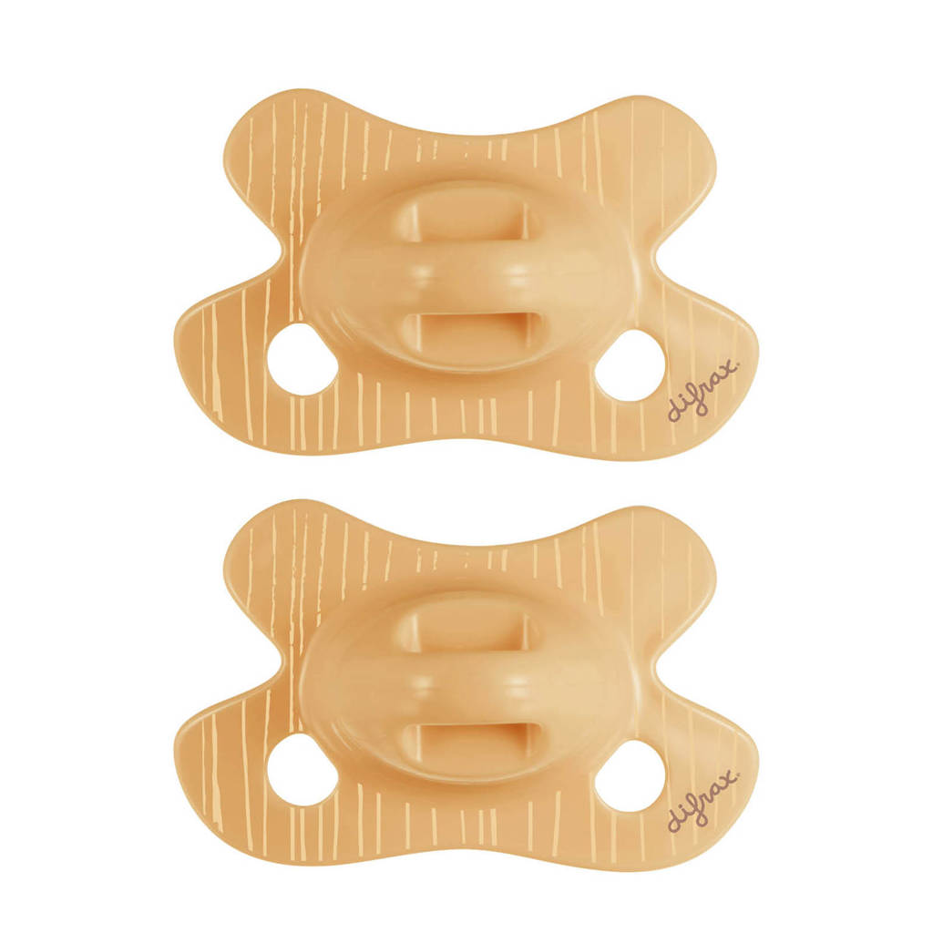 Newborn fopspeen - Oranje met printje (2 stuks)