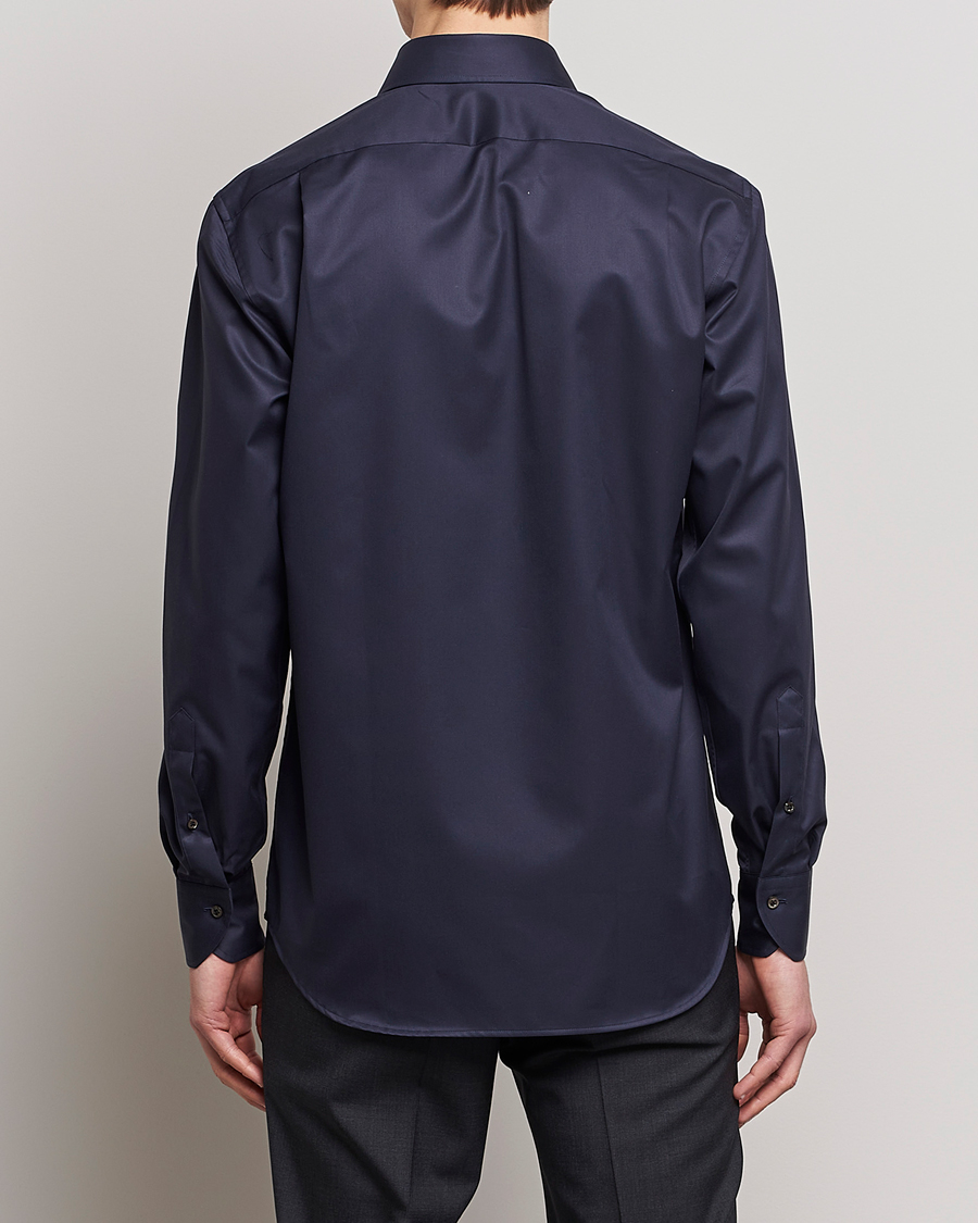 Stenströms Fitted Body Extreme Cut Away Shirt Navy