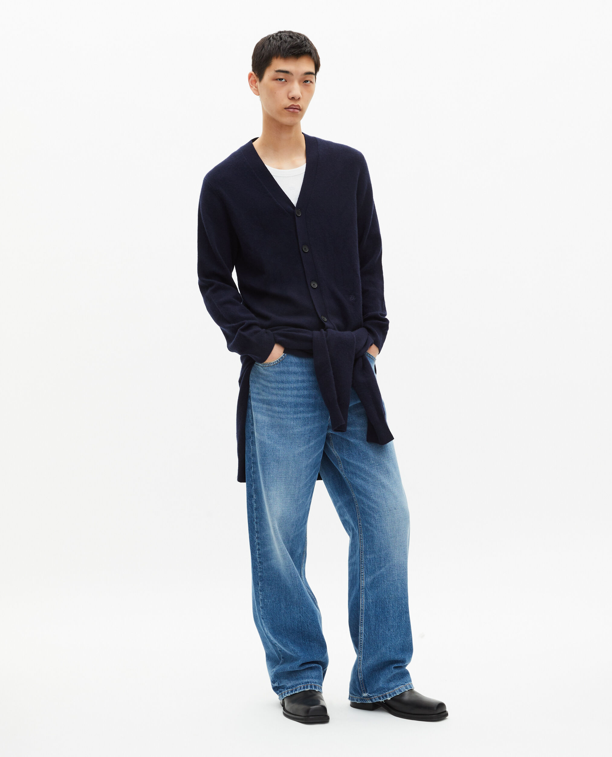 Cardigan en cachemire marine