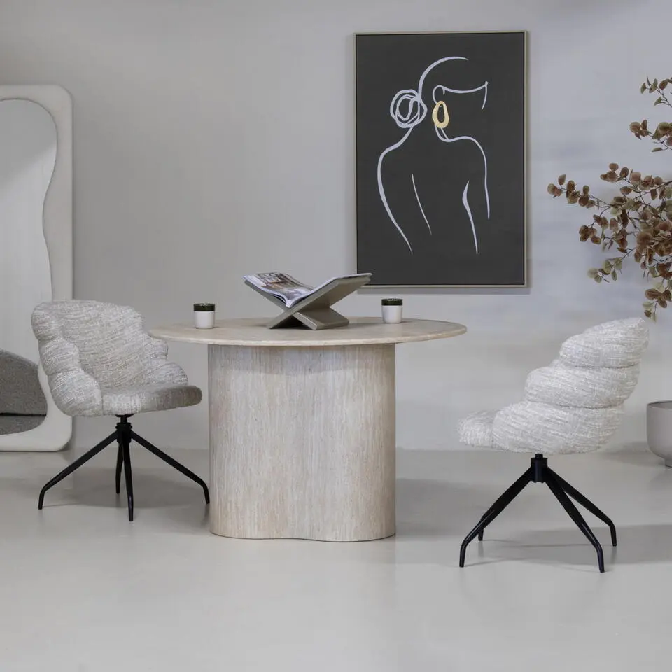 Eettafel Organisch - Marmer - 120x120x76cm - Firenze