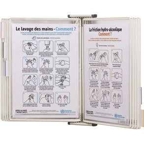 by tarifold Poche à pivot antimicrobienne Inox, A4
