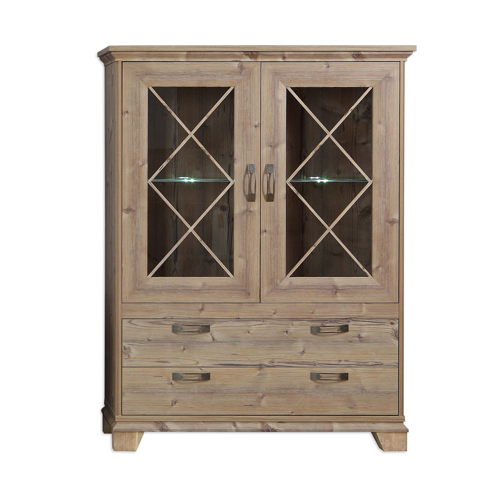 Landhaus Wohnwand-Set - Bramberg Fichte - 341 cm