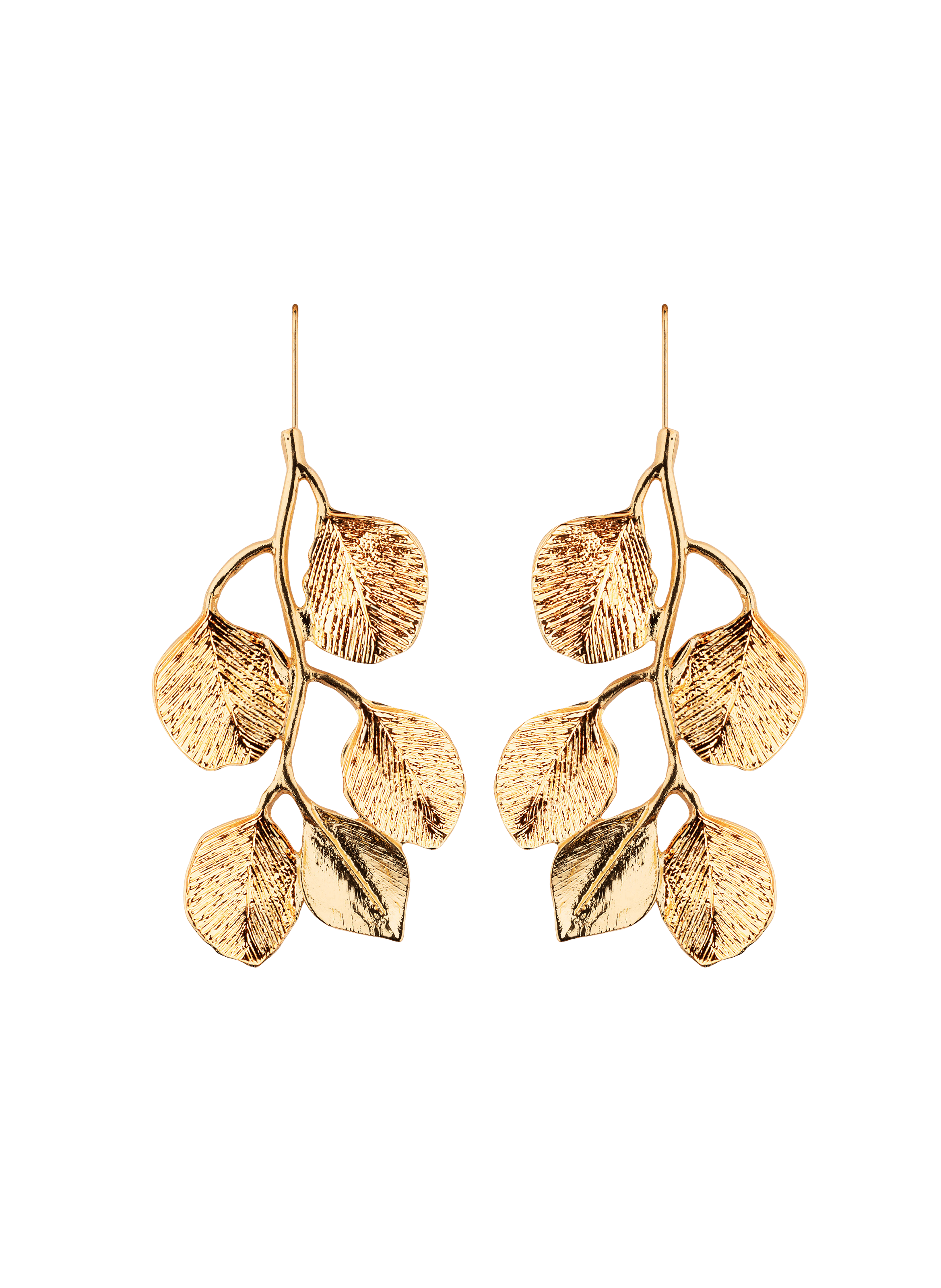 VINETA - Boucles d'oreilles pendantes floral pour oreilles percées en laiton | Doré