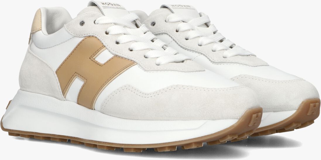 beige hogan lage sneakers h641 allacciato