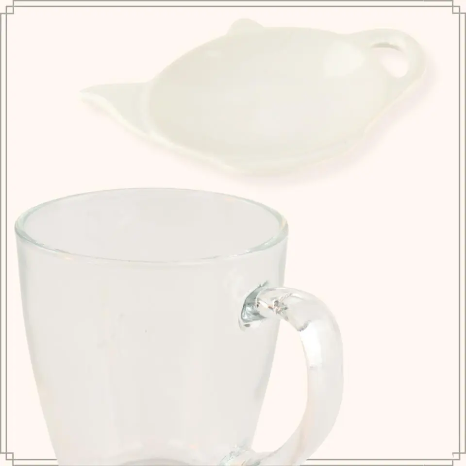 OTIX Theeglazen 6 stuks met 4 Theezakjeshouders Porcelein 350 ml Glas