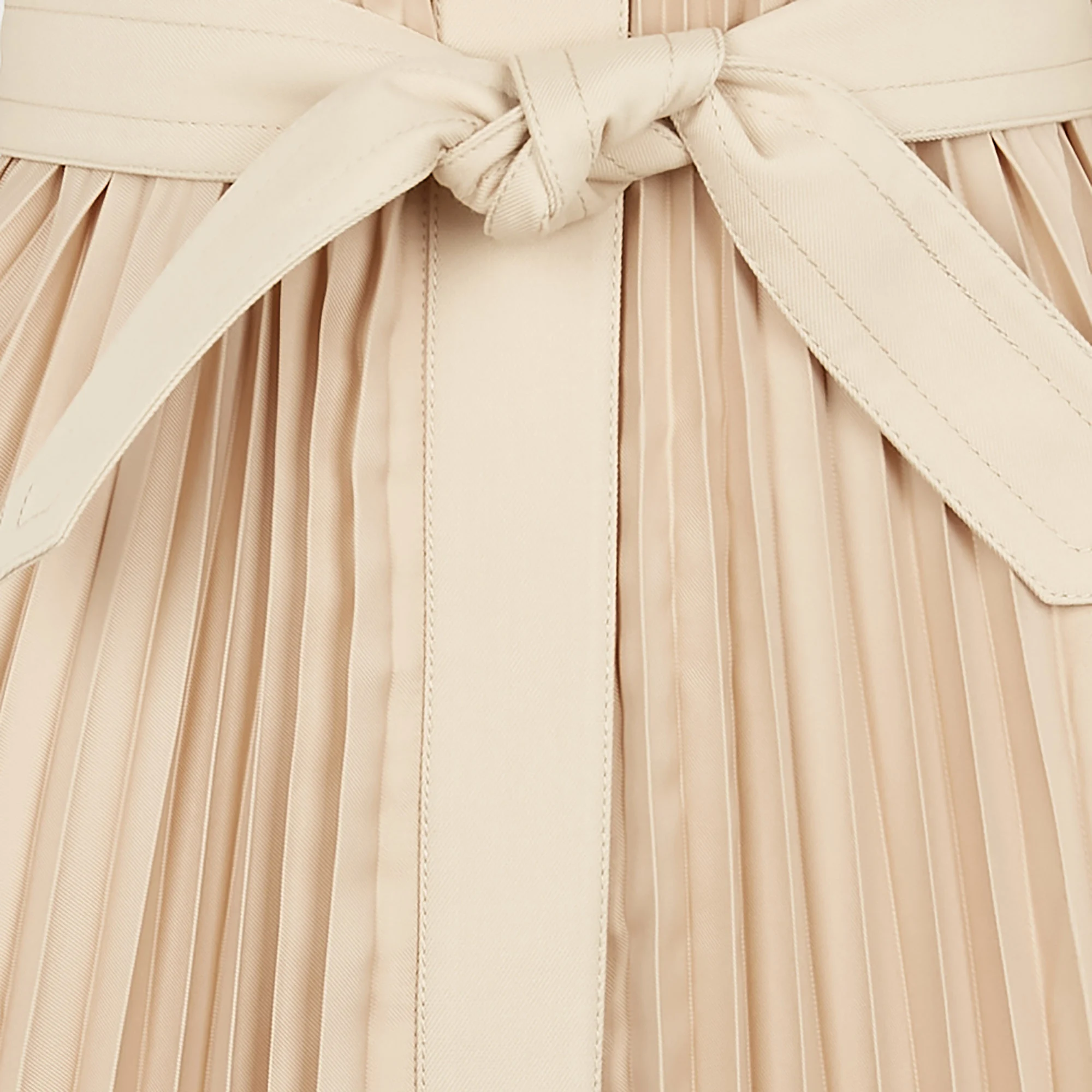 Trench midi plissé | Beige