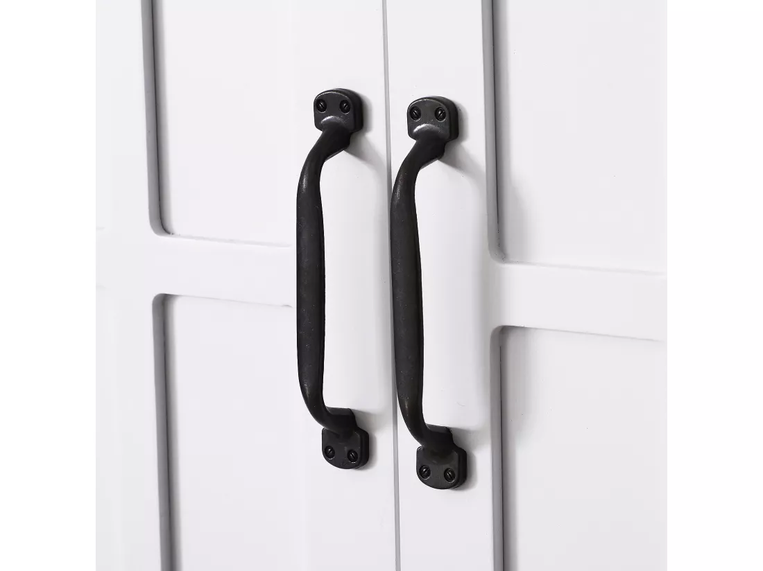 Armoire haute murale de salle de bain ou WC placard 2 portes 2 étagères niche dim. 60L x 20l x 58H cm MDF panneaux particules blanc