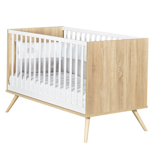 Chambre TRIO Lit 140x70 + Commode Bois + Armoire SEVENTIES - SAUTHON
