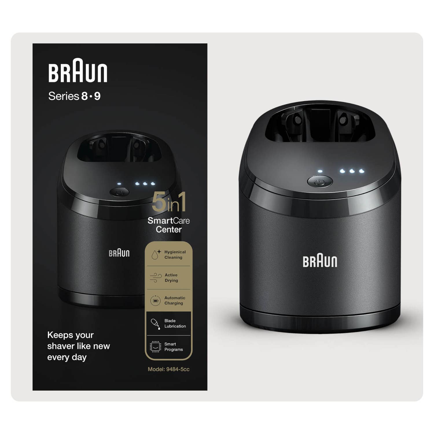 Braun 5-in-1 Reinigungsstation (SmartCare Center), Intelligente Programme, Aufladung, Reinigung, Pflege und Trocknung