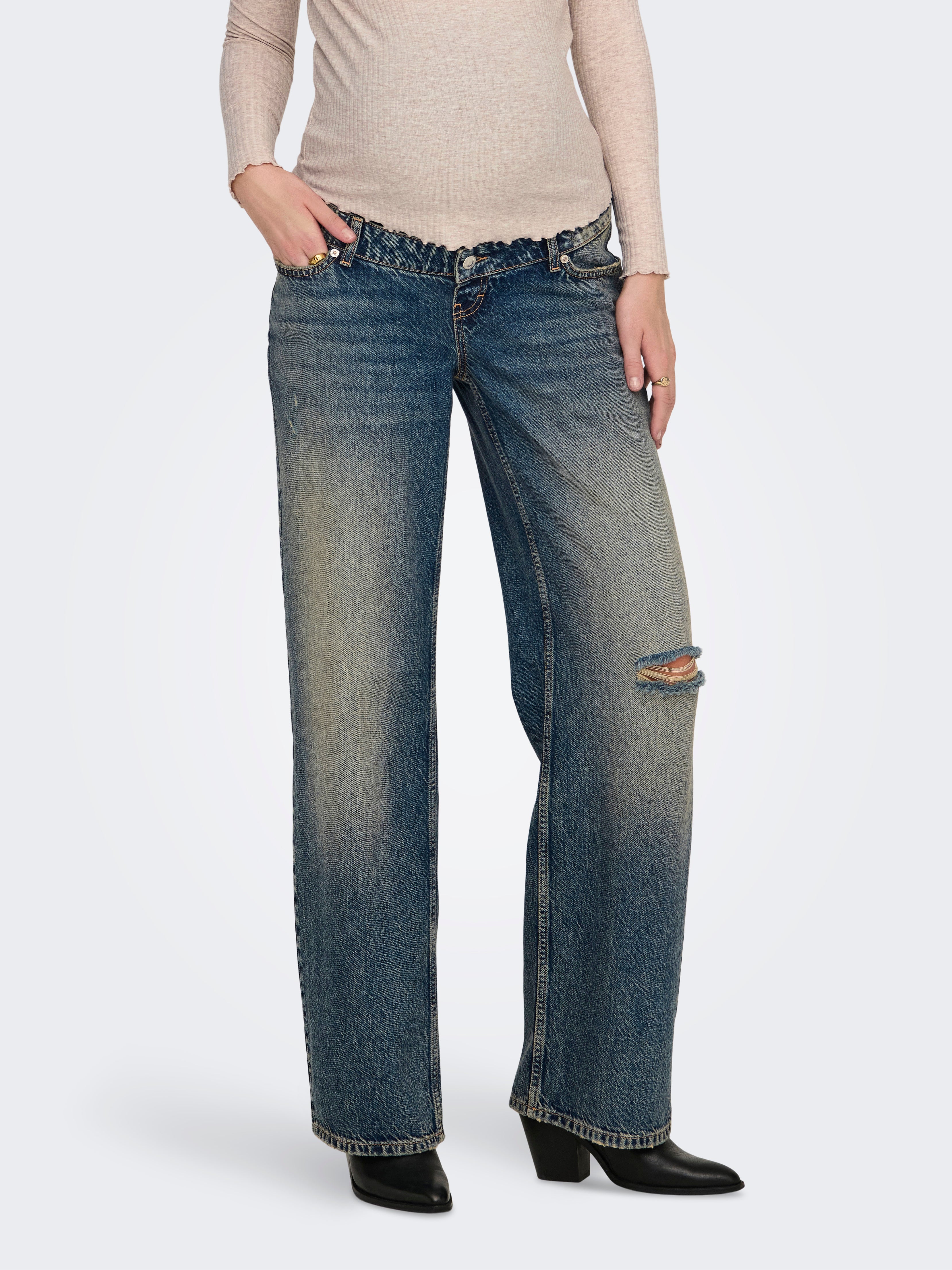 OLMCOBAIN Weiter Beinschnitt Jeans Dark Blue Denim