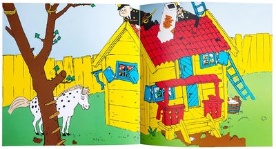 Pippi Langstrømpe Klistremerkebok Gjenbrukbar Kart