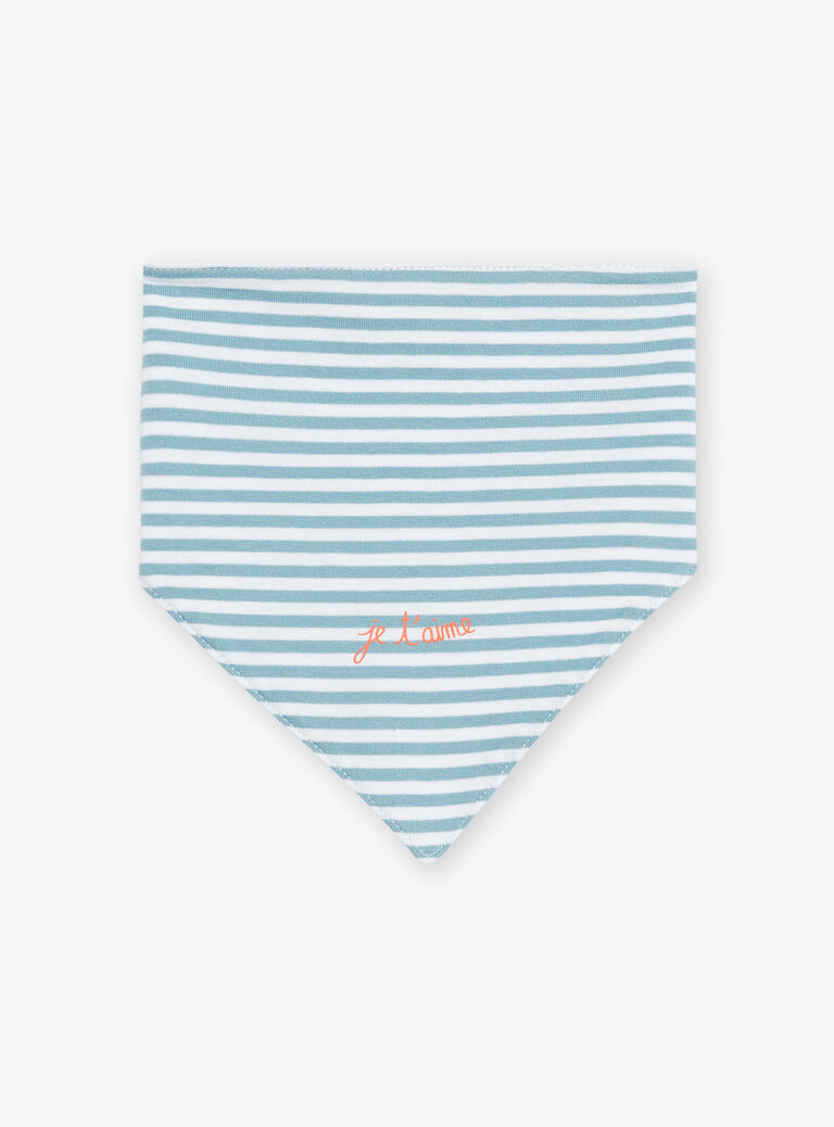 Body, short et bavoir bleus à imprimé à rayures et à motif homards