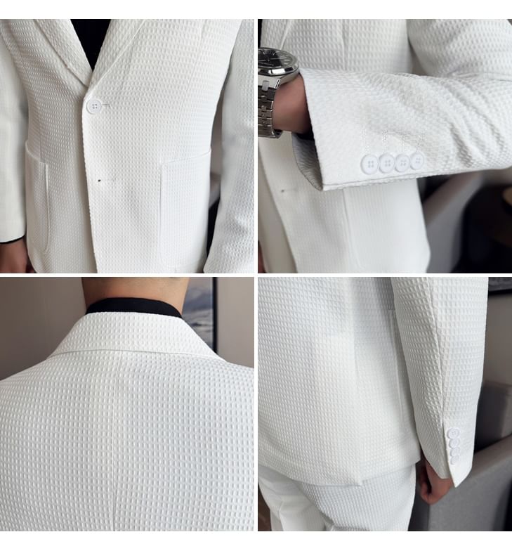 Blueforce - Set: Blazer met reverskraag en enkele rij knopen + pantalon met middelhoge taille