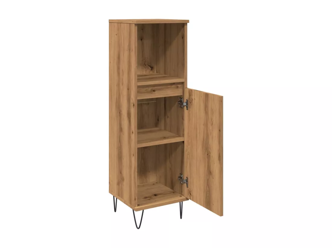 Armoire de salle de bain chêne artisanal 30x30x100 cm