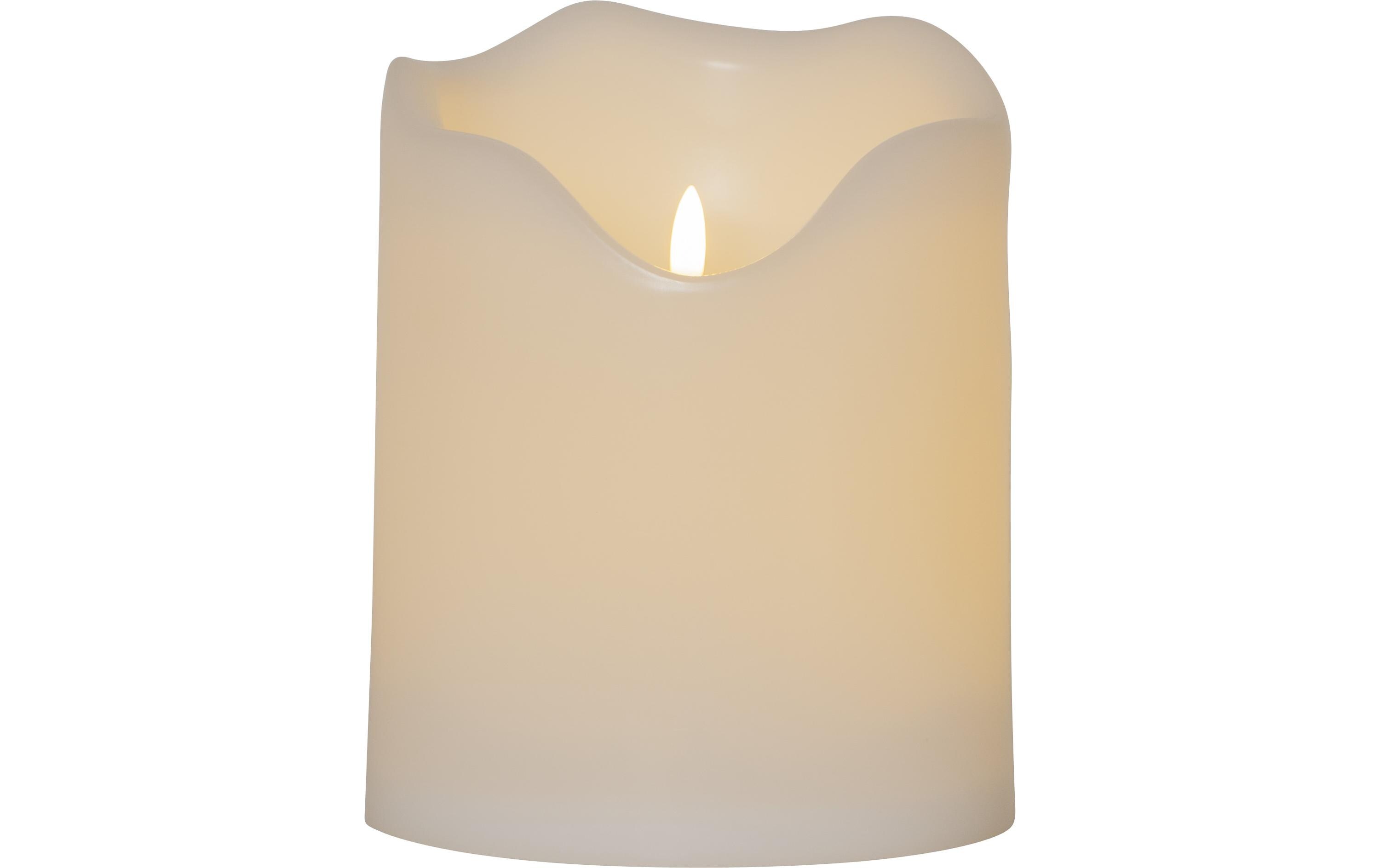 LED-Kerze Pillar Flamme Grand Ø 16 x 20 cm, WeissKünstliche Kerze mit beweglicher Flamme