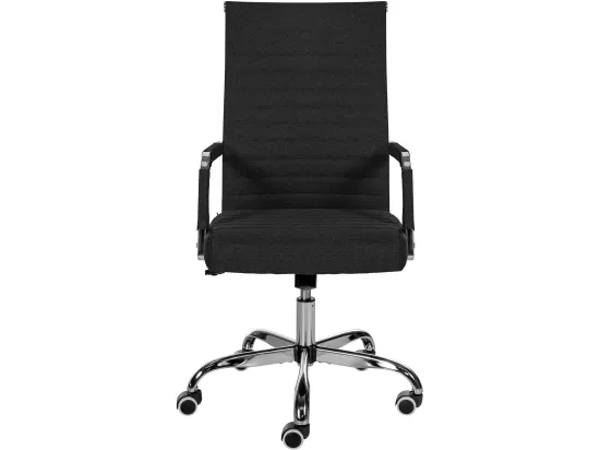 Chaise de bureau - Tissu & Métal chromé - Noir - Amadora