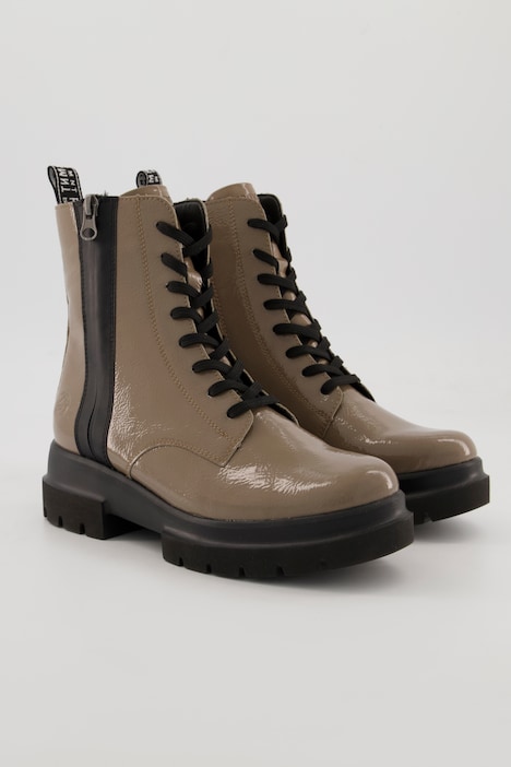 Remonte Crashlack-Boots, Lacklederoptik, Zipper, Weite G