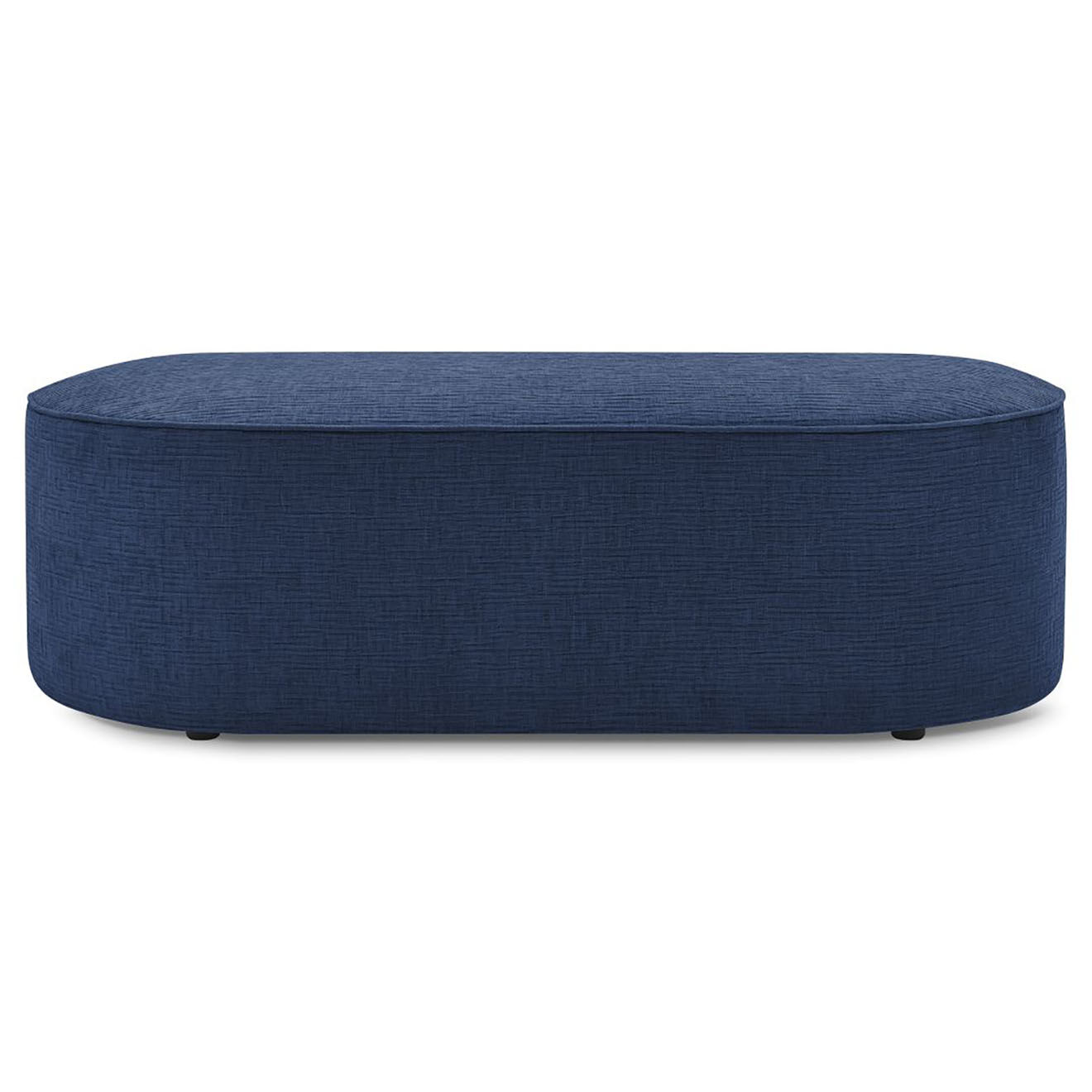 Bobochic Pouf pour canapé modulable Rousseau texturé bleu foncé - 140x70x45 cm