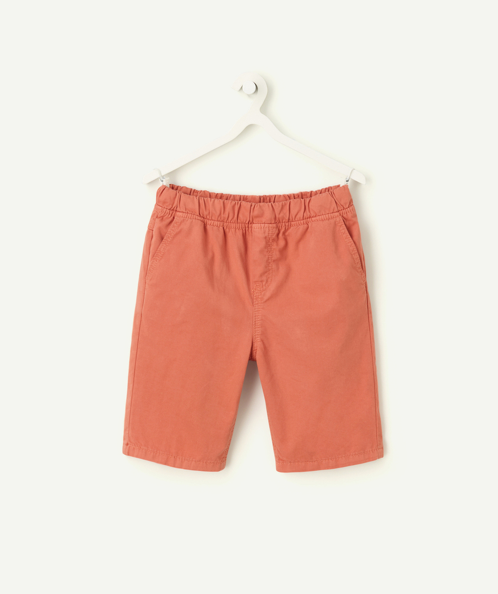 bermuda droit garçon en coton orange