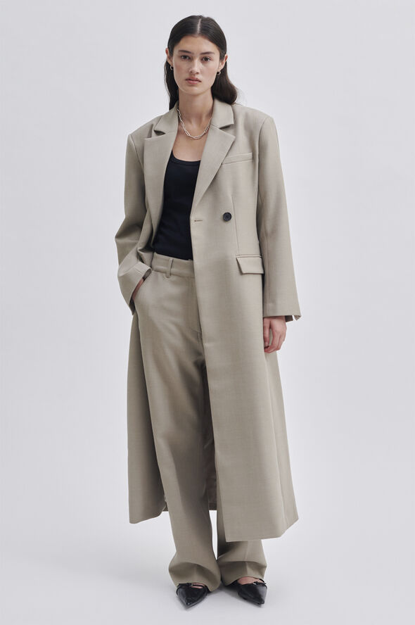 Second Female Maxine Wool Long Blazer Roasted cashew