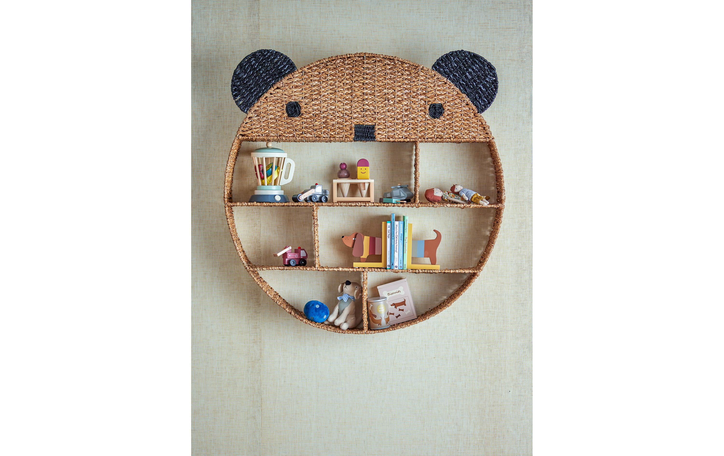 Bücherregal Ghalia Natur, Bankuan-Gras<br>Regal für Kinder