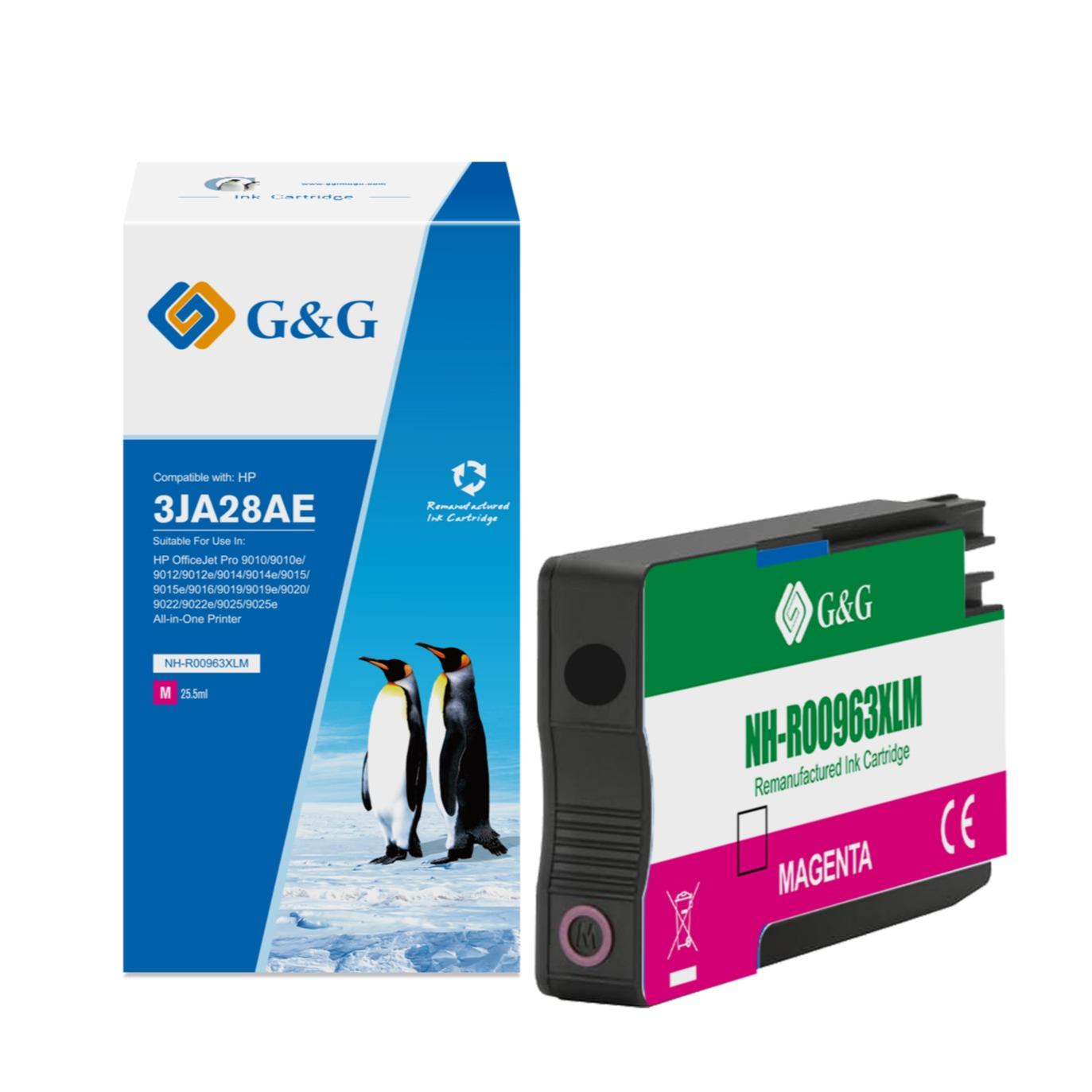Ersetzt HP 3JA28AE / 963XL M Druckerpatrone Printer Tintenpatrone (1600 Seiten / 25.5ml) - Rot