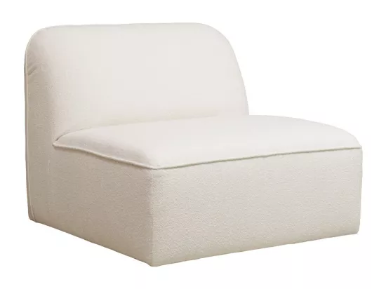 Noor - Chauffeuse pour canapé modulable en tissu bouclette - Écru