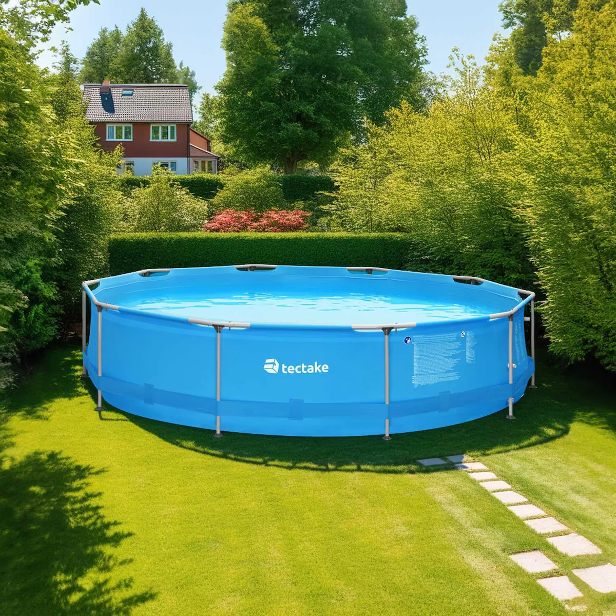 Svømmebasseng stort, med filterpumpe Ø 360 x 76 cm - blå