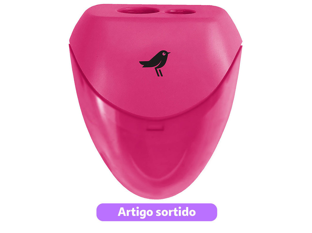 APARA-LÁPIS AUCHAN COM 2 ENTRADAS CORES SORTIDAS