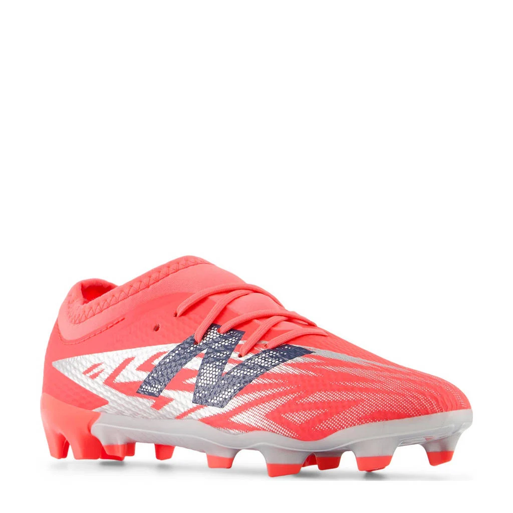 New Balance Furon Team FG v8 junior voetbalschoenen rood/donkerblauw/lichtgrijs