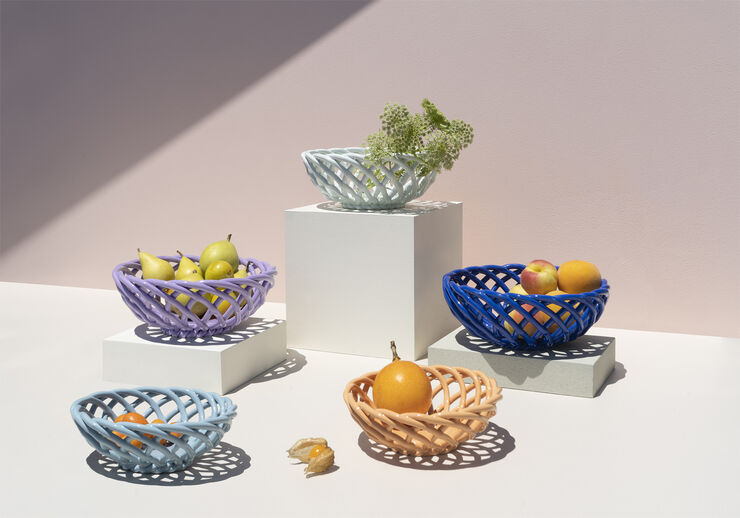 OCTAEVO CERAMIC BASKET SICILIA SMALL LIGHT BLUE Light blue