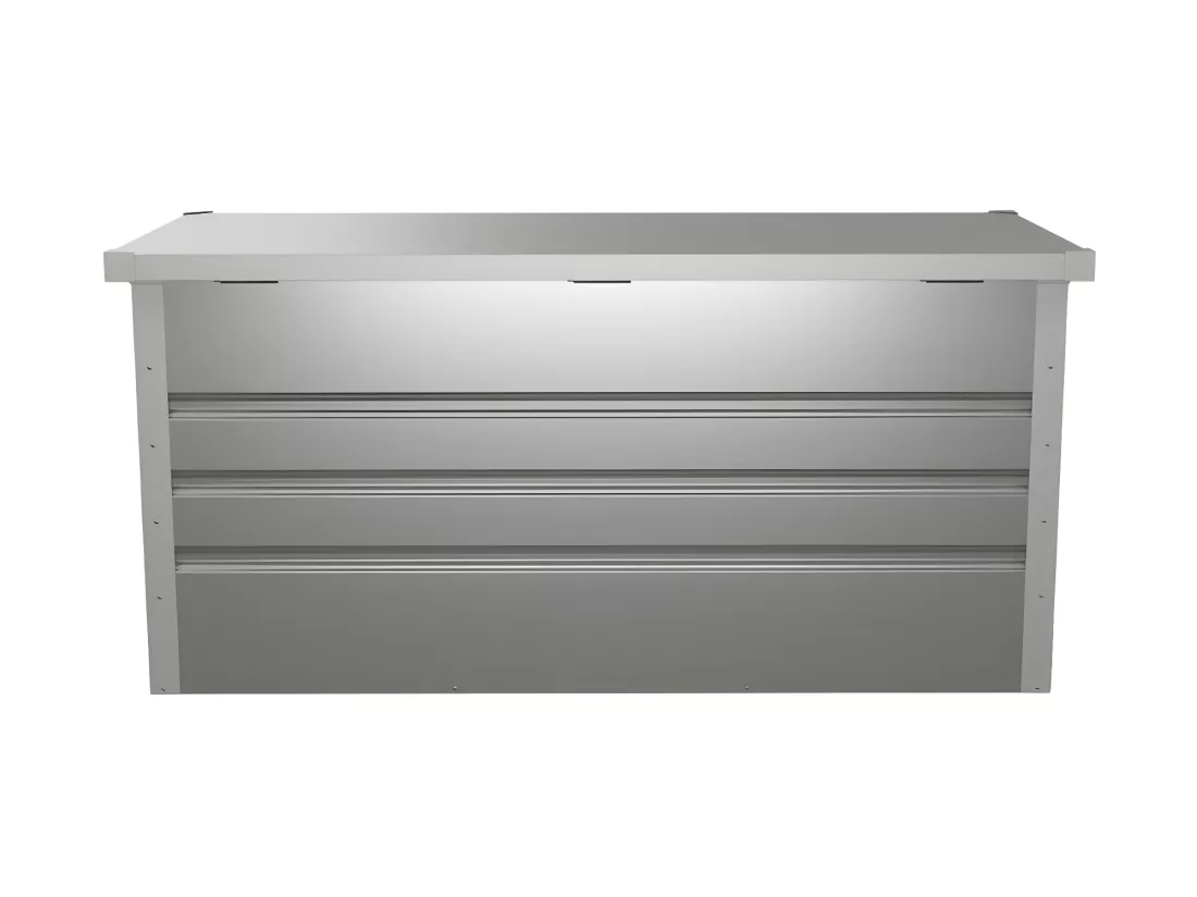 Coffre de rangement de jardin en acier galvanisé gris - 400L - TOMASO