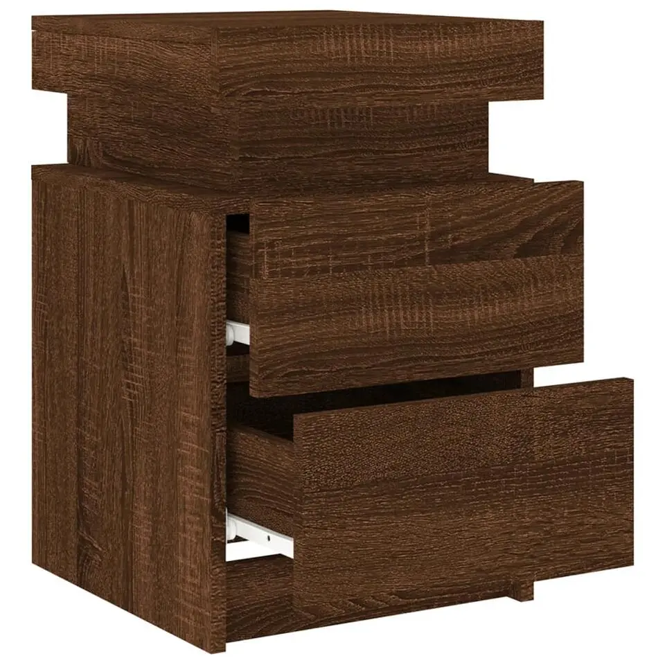 vidaXL - Nachtkastje - Bruin - Bewerkt hout - 2 stuks