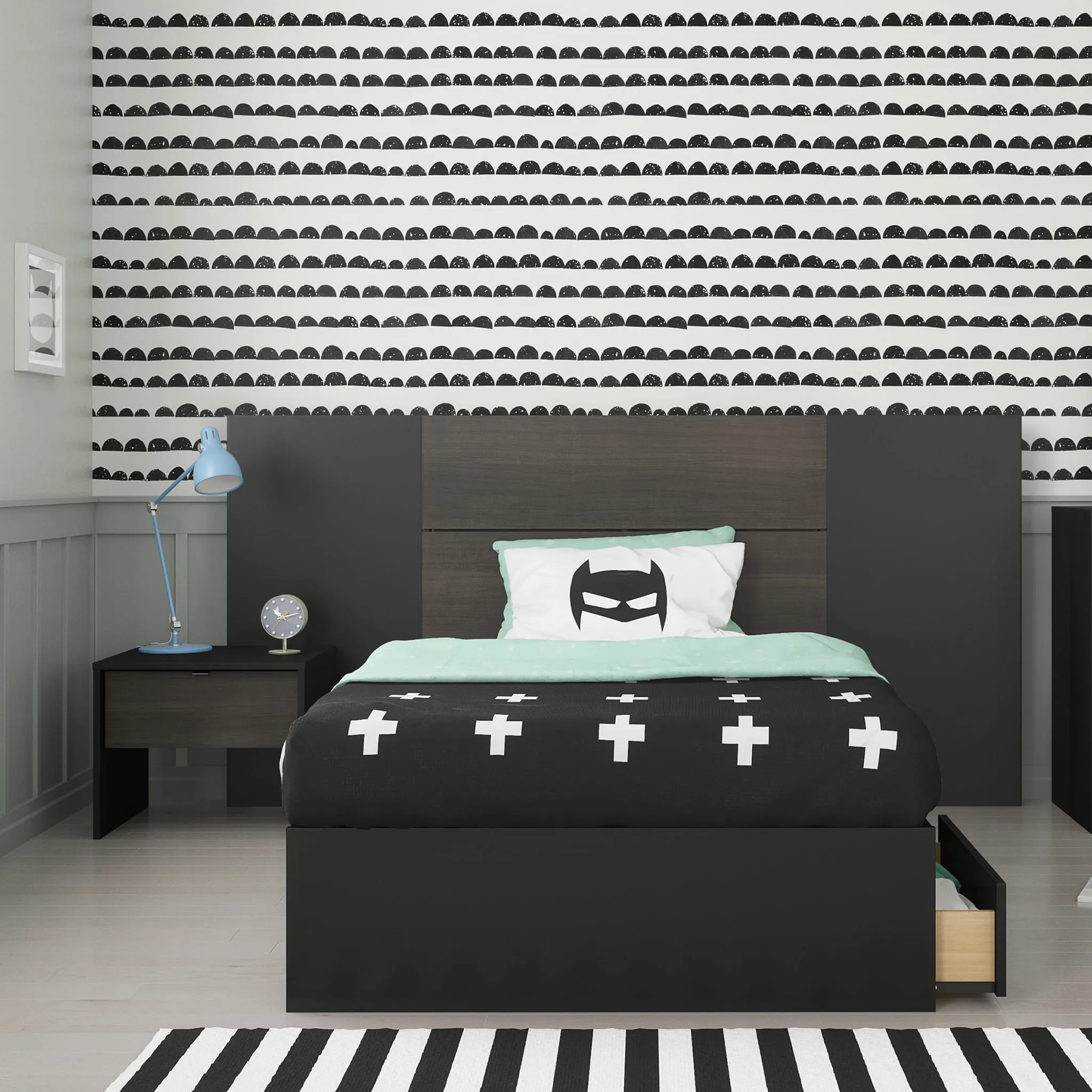 Nexera Table de Nuit Celeste - Noir et Ébène