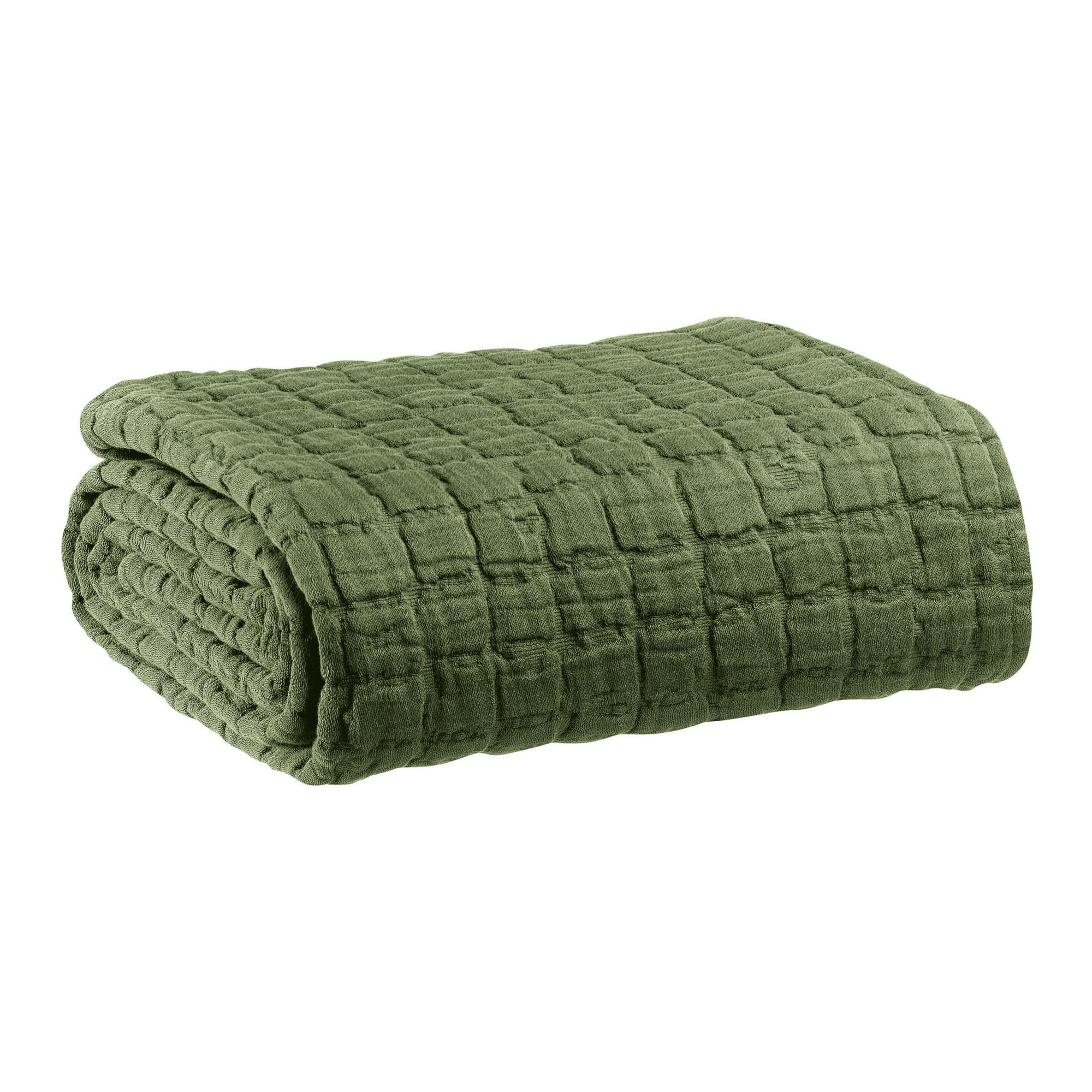 Plaid stonewashed swami olive 130 x 200 cm