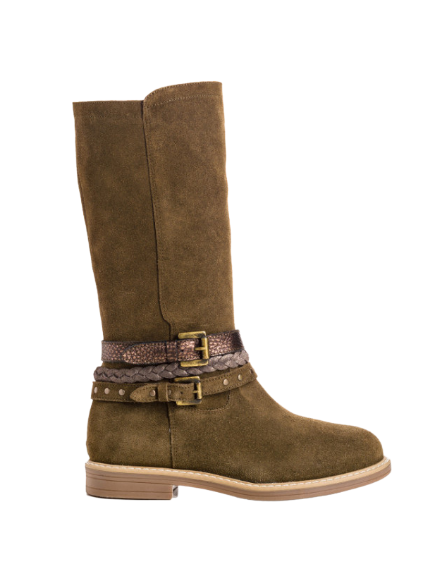 Bottes enfant Carmela Peau Kaki - Reqins