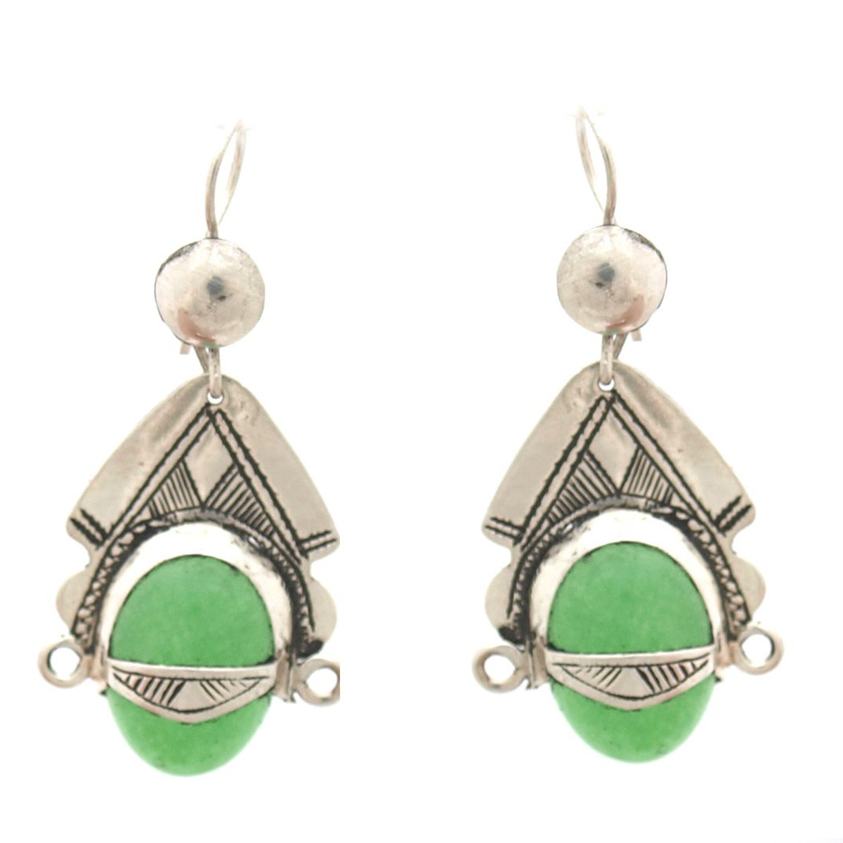 boucles d'oreilles déesse verte