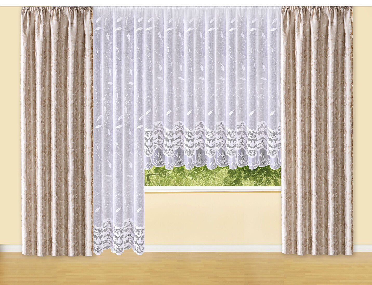 Leichter Blumenfenster-Store