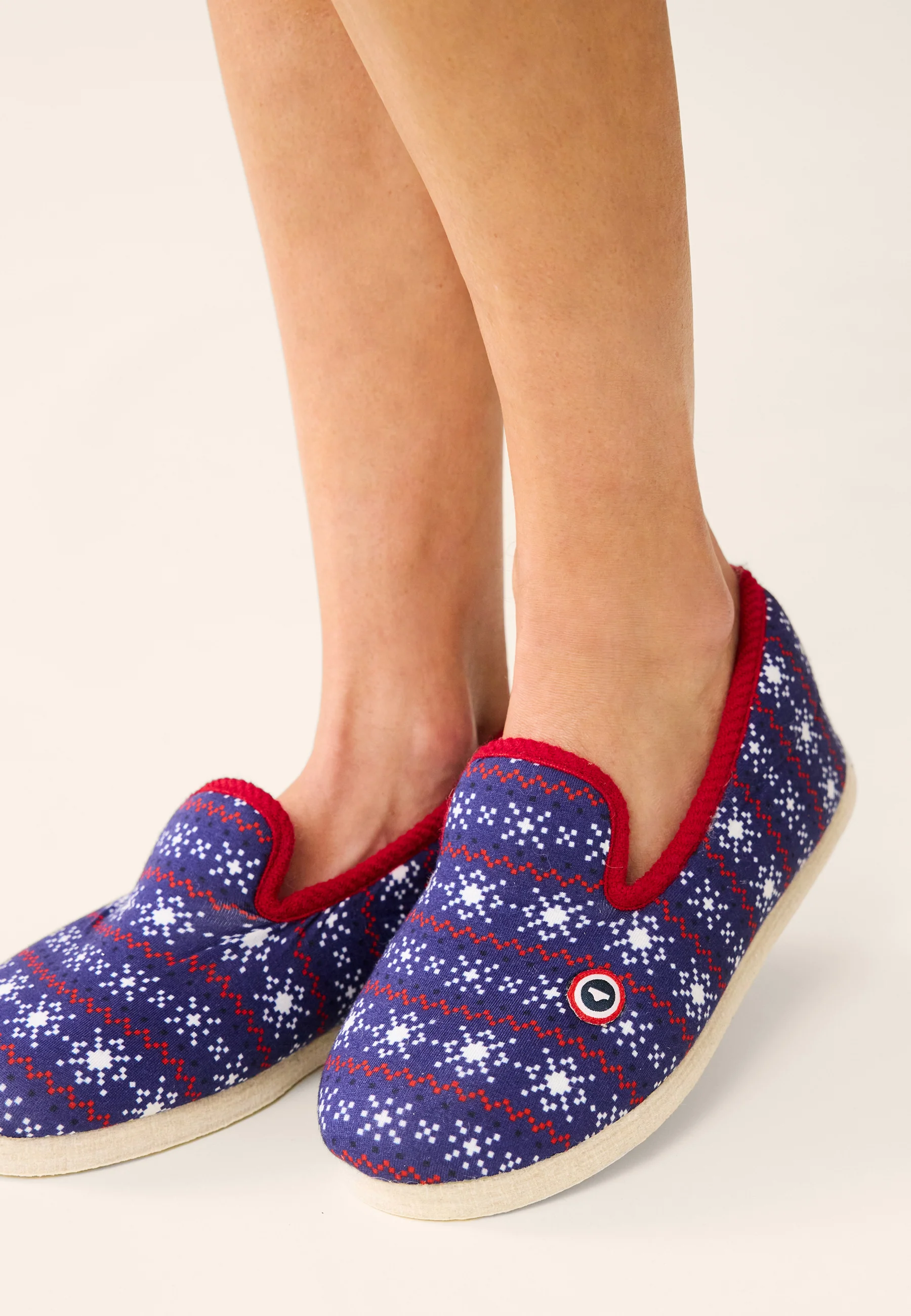 Chaussons d'intérieur en laine-Pantoufles Flocon