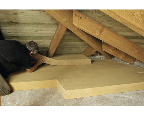 STEICOtop houtvezelisolatieplaten voor het plafond van de bovenste verdieping met een stootrand, 1200 mm x 400 mm x 80 mm