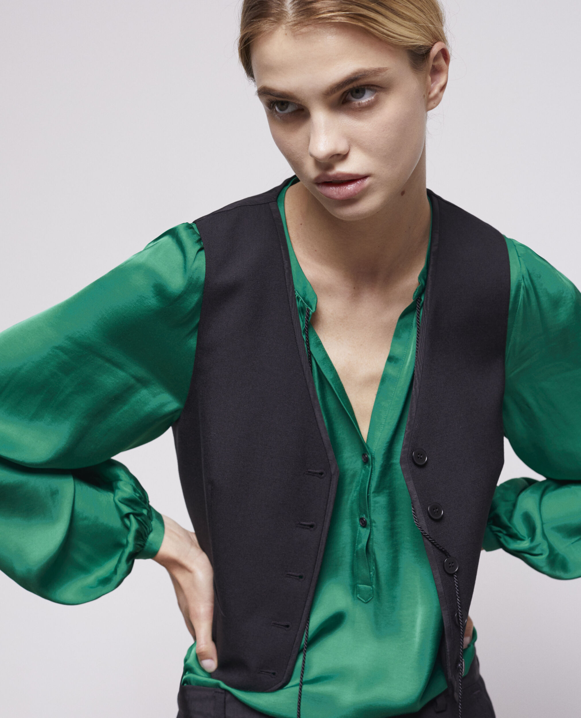 Gilet de costume en laine noir