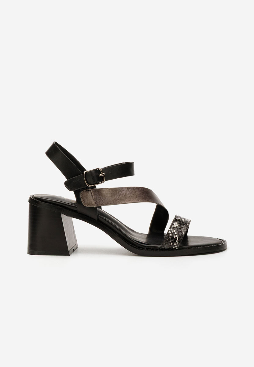 Sandales à talon épais noires Lakendra
