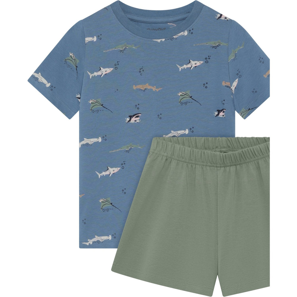 Køb Minymo Blue Shadow T-Shirt+Short Sæt Aop