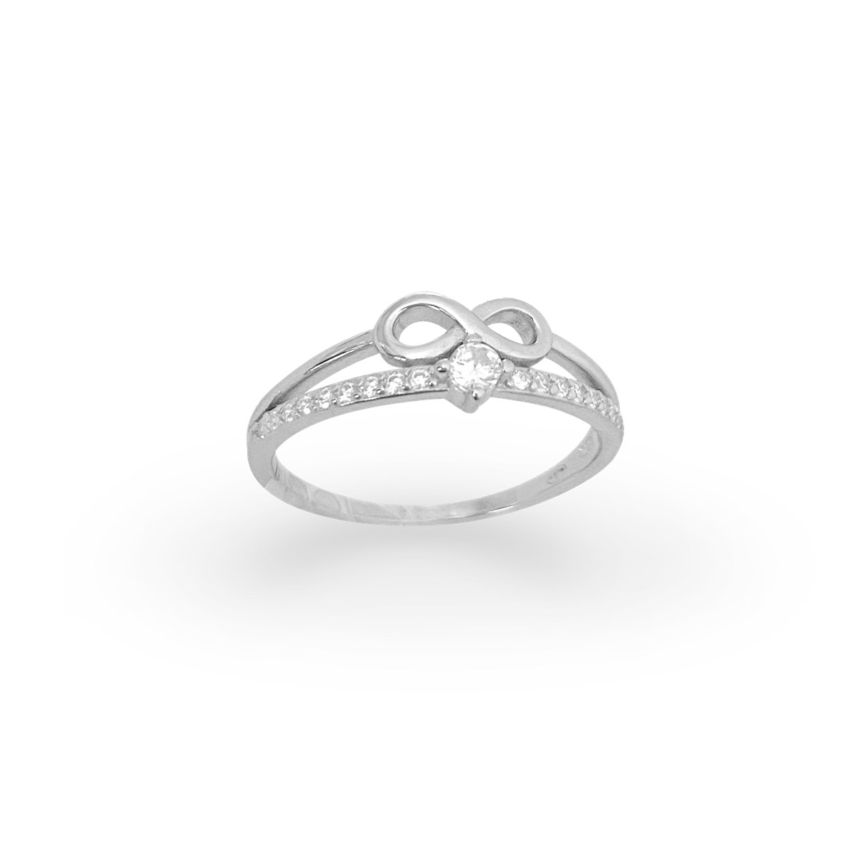 Bague en argent 925 rhodié avec oxydes de zirconium