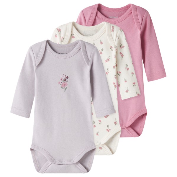 Name it - Kid's Body L/S Flower 3-Pack - Sous-vêtement