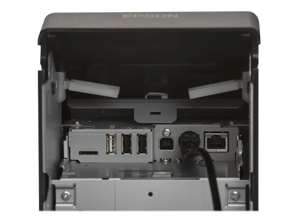 Epson TM m30II-S (011) - Kvitteringsprinter - termisk linje - Rulle (7,95 cm) - 203 x 203 dpi - op til 250 mm/sek. - USB 2.0, LAN, USB 2.0 vært, Lightning - skærer - hvid